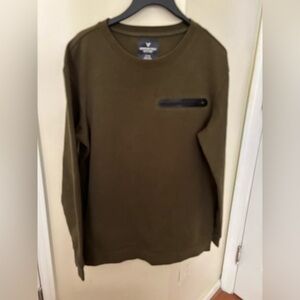 American eagle Olive Green Sweatshirt with Black Detail small size